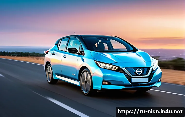 니산 리프의 공기역학 설계 - **Prompt 1: Intelligent Silhouette and Airflow**
"A sophisticated Nissan Leaf (second generation...